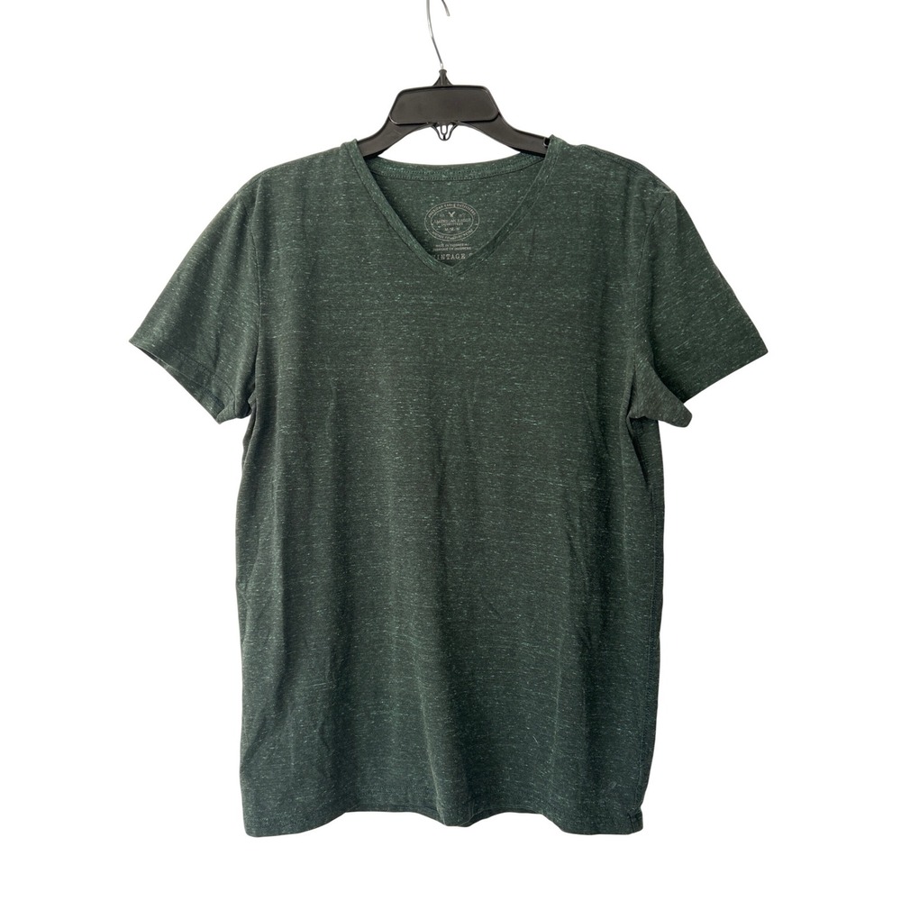American Eagle Outfitters Mens Vintage Fit V-Neck‎ T-Shirt Dark Green Heather M